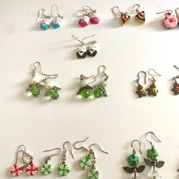 Hand Made sterling silver Earrings, Christmas, Snowmen,Donuts, Cupcakes and more - Picture 1 of 16